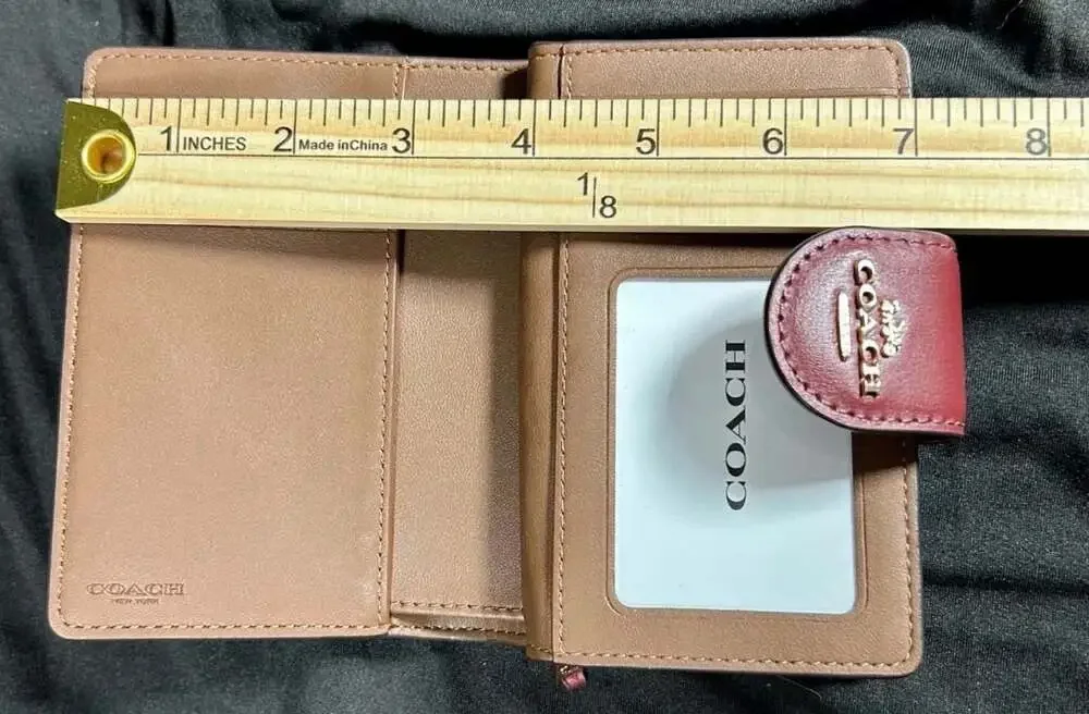 Coach Medium Corner Zip Wallet In Signature Canvas Wildflower Print C8730